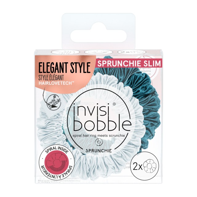 Invisibobble Sprunchie Slim Cool as Ice Λαστιχάκι Μαλλιών 2 Τεμάχια