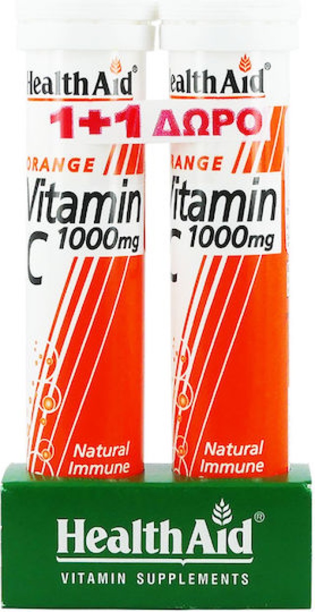 Health Aid PROMO Vitamin C 1000mg με Γεύση Πορτοκάλι 2x20 Αναβράζοντα …