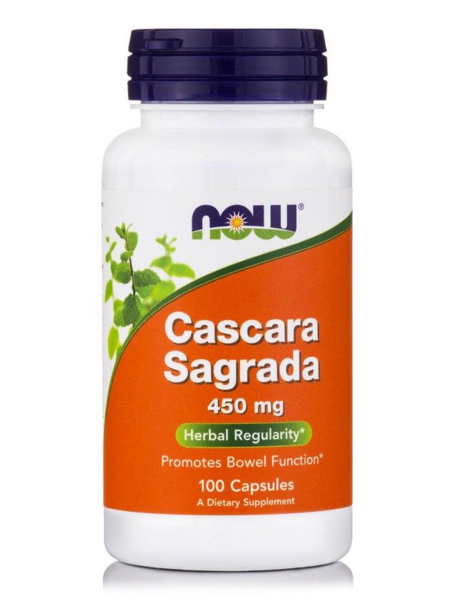 Now Foods Cascara Sagrada 450mg Συμπλήρωμα Διατροφής Για Την Δυσκοιλιότητα 100 Κάψουλες