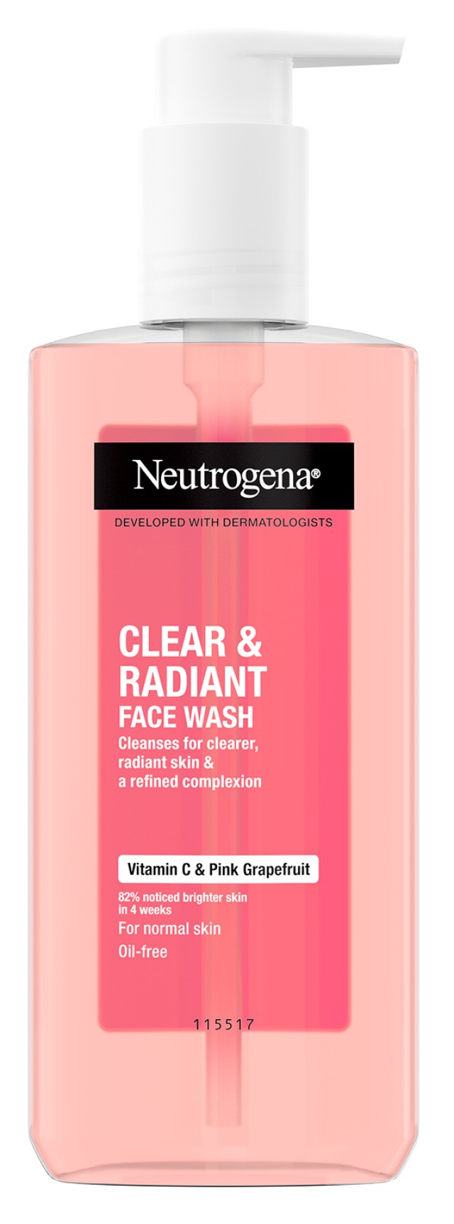 Neutrogena® Clear & Radiant Καθαριστικό Προσώπου Vitamin C & Pink Grapefruit για Κανονικές Επιδερμίδες 200ml