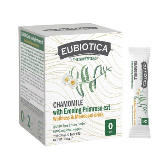 Eubiotica Chamomile Wellness & Menocool Drink Τσάι Βοτάνων για Στομαχικές Διαταραχές 20 Φακελάκια x 7ml