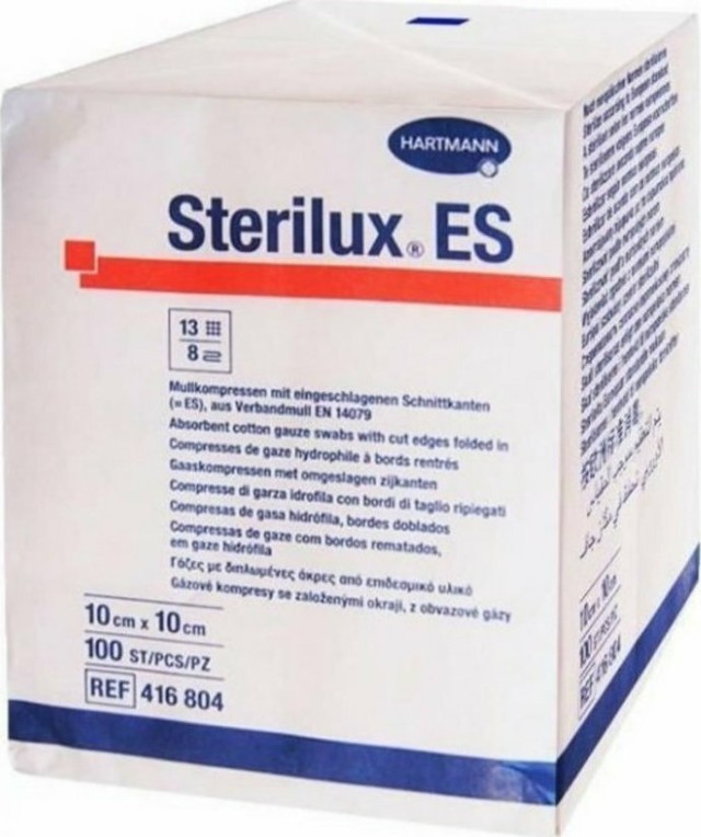 Hartmann Sterilux ES μη Aποστειρωμένες Γάζες 13 Κλωστών 10x10cm 100 Τε …