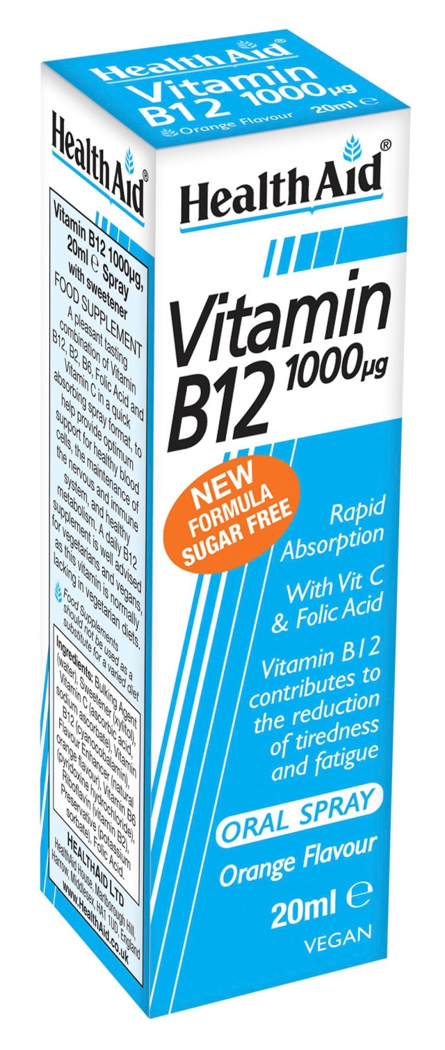 Health Aid Vitamin B12 1000μg Oral Spray Για Εύκολη Λήψη Και Γρήγορη Α …