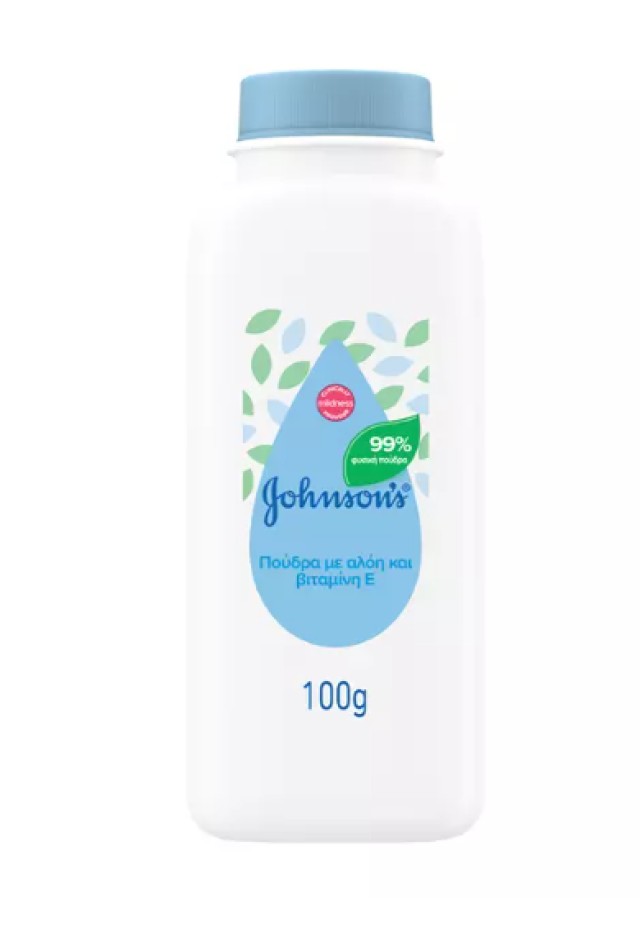 Johnsons® Baby Powder Βρεφική Πούδρα με Αλόη & Βιταμίνη E 100gr