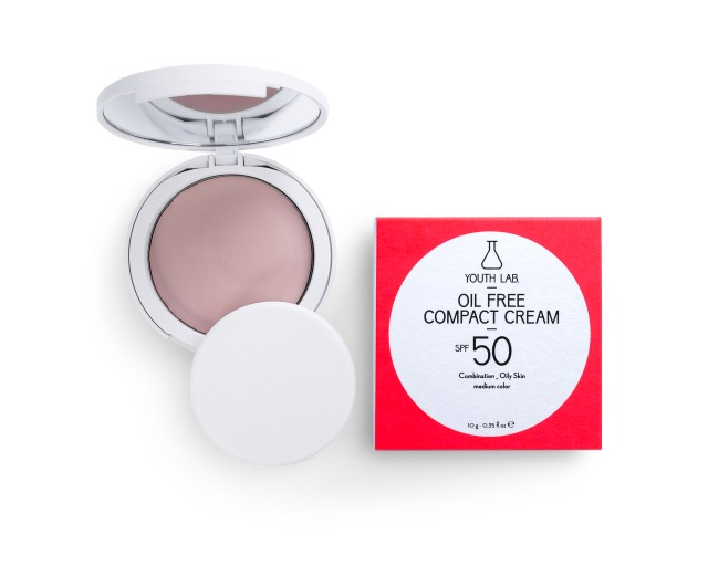 Youth Lab Oil Free Compact Cream SPF50 For Combination - Oily Skin Medium Color Αντηλιακό Προσώπου σε Μορφή Πούδρας Μεσαία Κάλυψη για Λιπαρές - Μικτές Επιδερμίδες 10gr