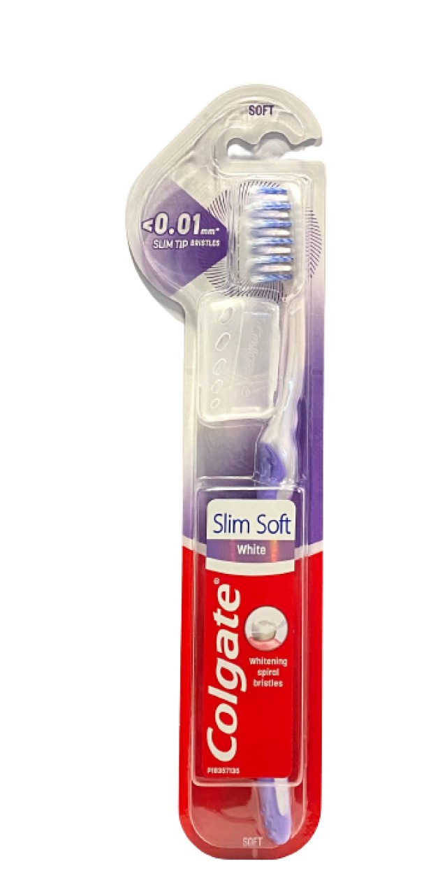 Colgate Slim Soft White 0.01mm Οδοντόβουρτσα Μαλακή Χρώμα:Ασημί - Μωβ …