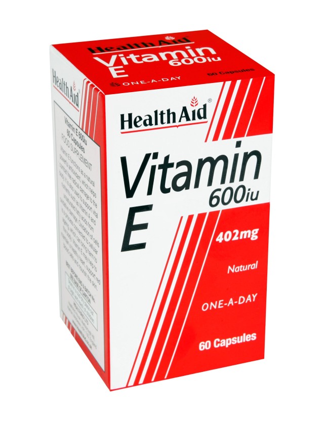 Health Aid Vitamin E 600iu Natural Vitamin E Supplement with Antioxidant Action 60 Capsules