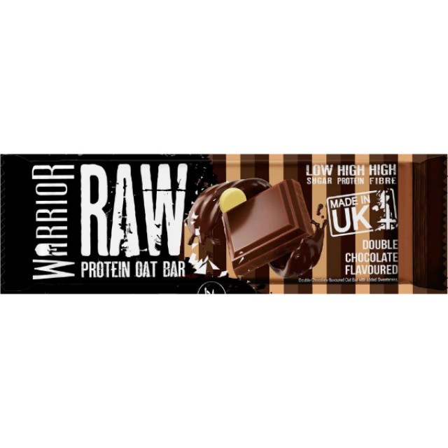 Warrior Raw Μπάρα Πρωτεΐνης με Βρώμη & Γεύση Double Chocolate, 75g Warrior Raw Μπάρα Πρωτεΐνης με Βρώμη & Γεύση Double Chocolate, 75g