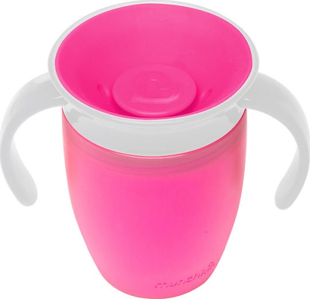 Munchkin Miracle Trainer Cup Ροζ Εκπαιδευτικό Ποτηράκι με Λαβές 207ml Munchkin Miracle Trainer Cup Ροζ Εκπαιδευτικό Ποτηράκι με Λαβές 207ml
