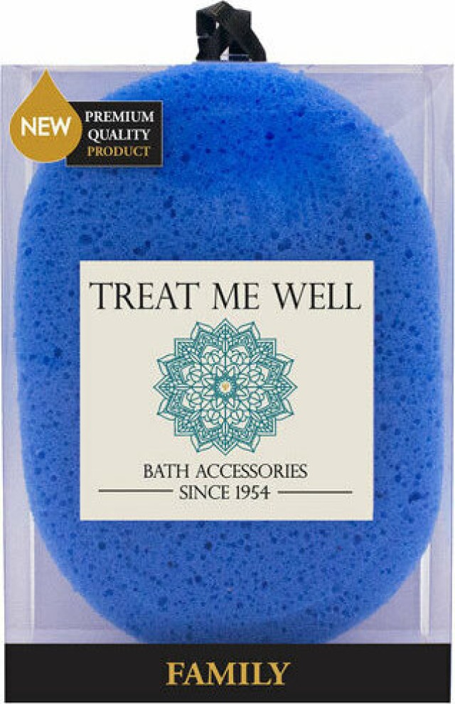 Treat me Well Family XL Bath Shower & Sponge Οβάλ Σφουγγάρι Μπλε Χρώματος 1 Τεμάχιο