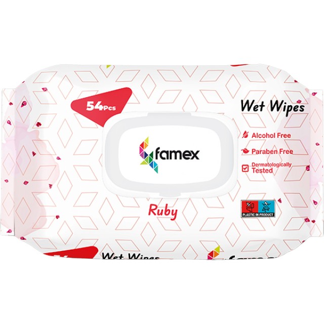 Famex Υγρά Μαντηλάκια Ruby 54 Τεμάχια