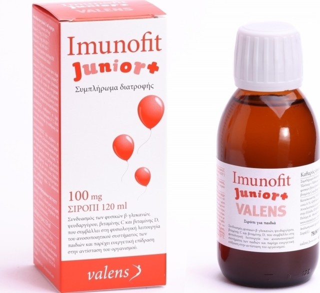 Starmel Valens Imunofit Junior 100mg Παιδικό Σιρόπι για την Ενίσχυση του Ανοσοποιητικού Συστήματος με Γεύση Μήλο 120ml