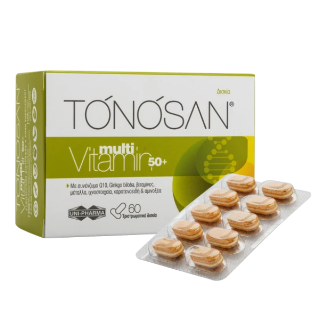 Uni Pharma Tonosan Multivitamin 50+ Multivitamin with Q10, Ginko …