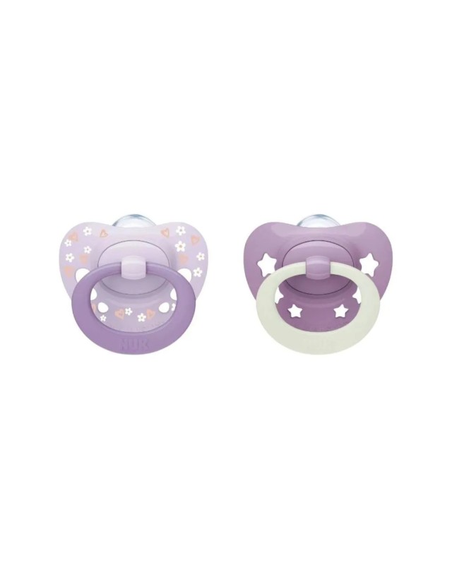 Nuk First Choice Classic Day & Night για 18-36m Μωβ Πιπίλες Σιλικόνης &hellip;
