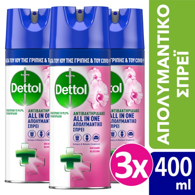 Dettol SET Απολυμαντικό Spray Orchard Blossom 3x400ml Dettol SET Απολυμαντικό Spray Orchard Blossom 3x400ml