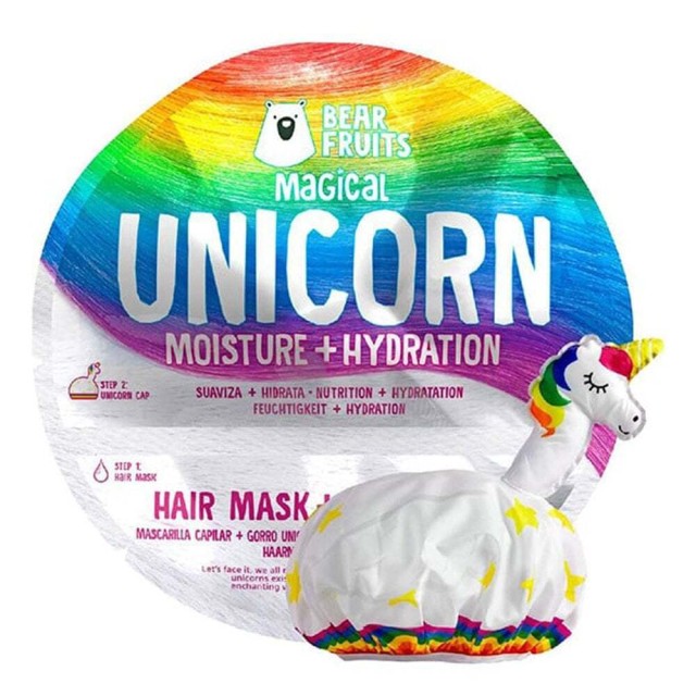 Bear Fruits Magical Unicorn Hair Mask + Cap Μάσκα Μαλλιών & Σκουφάκι Μονόκερος για Φυσική Υγρασία & Ενυδάτωση 20ml