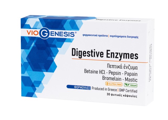 VioGenesis Digestive Enzymes Πεπτικά Ένζυμα 30 Φυτικές Κάψουλες VioGenesis Digestive Enzymes Πεπτικά Ένζυμα 30 Φυτικές Κάψουλες