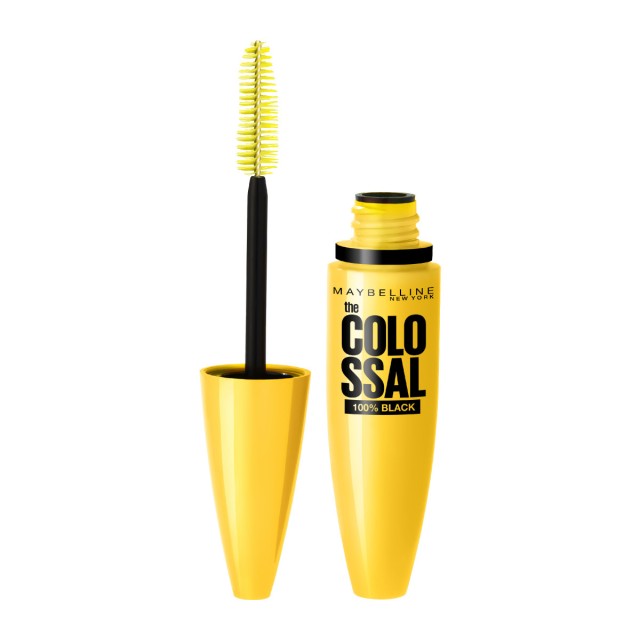 Maybelline The Colossal 100% Black Mascara Μάσκαρα για Όγκο Μαύρη 10ml