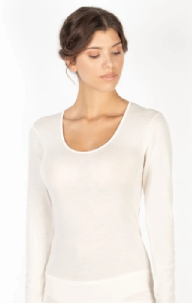 Egi Μπλούζα Μακρύ Μανίκι Βαθύ Χαμόγελο Μαλλί, Μετάξι Μπεζ [143] 1 Τεμά …