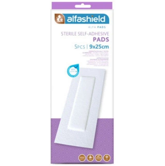 Alfashield Sterile Self Adhesive Pads 9x25cm Αποστειρωμένα Αυτοκόλλητα &hellip;