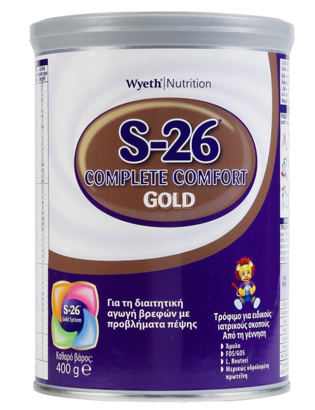 Wyeth S-26 Complete Comfort Gold 0m+ Γάλα σε Σκόνη για Ήπια Συμπτώματα Δυσκοιλιότητας 400gr
