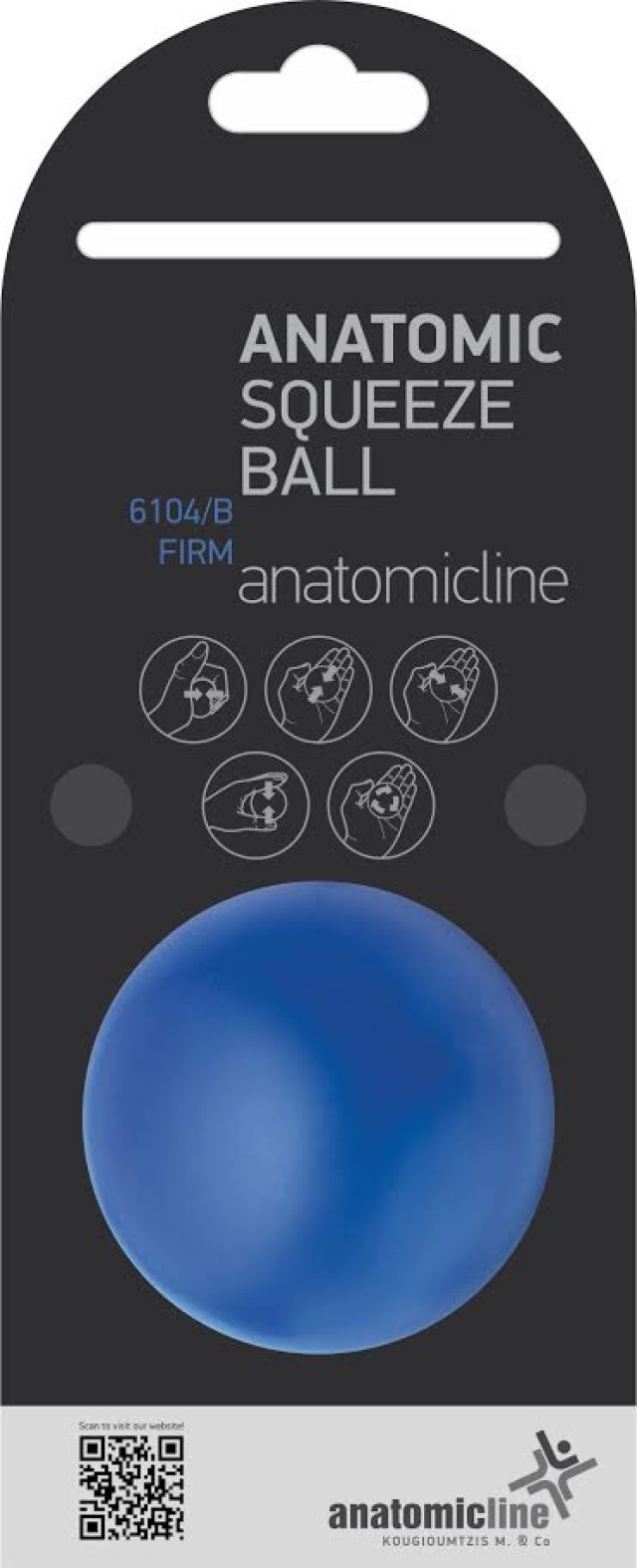 Anatomic Line Squeeze Ball Firm Μπαλάκι Ασκήσεως Χειρός Σκληρό [6104/B] Χρώμα:Μπλέ 1 Τεμάχιο