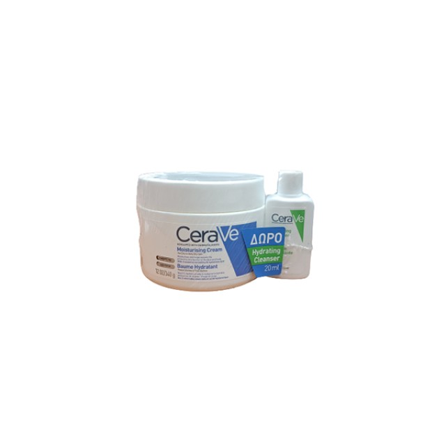 CeraVe Promo Moisturizing Cream Ενυδατική Κρέμα 340gr & Δώρο Hydrating Cleanser Ενυδατική Κρέμα Καθαρισμού 20ml