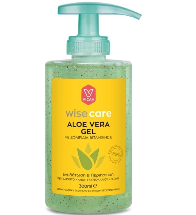 Vican Wise Care Aloe Vera Gel Αλόης με Σφαιρίδια Βιταμίνης Ε Καθημερινής Χρήσης 300ml