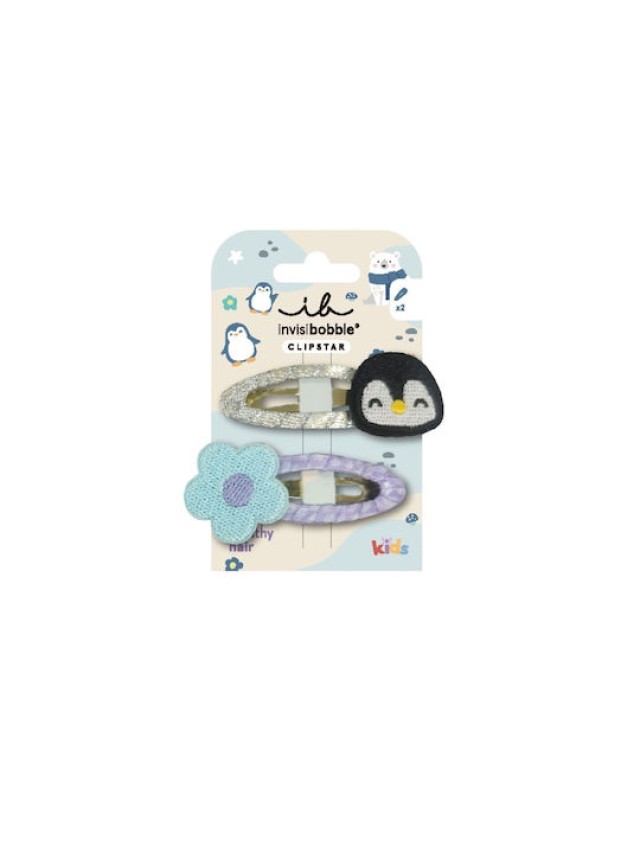 Invisibobble Snap Clip Kids Polar Penguin Παιδικά  Κλιπ Μαλλιών 2 Τεμά …