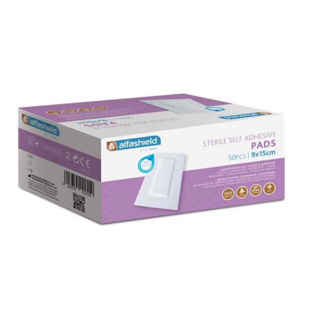 Alfashield Sterile Self Adhesive Pads 9x15cm Αποστειρωμένα Αυτοκόλλητα &hellip;