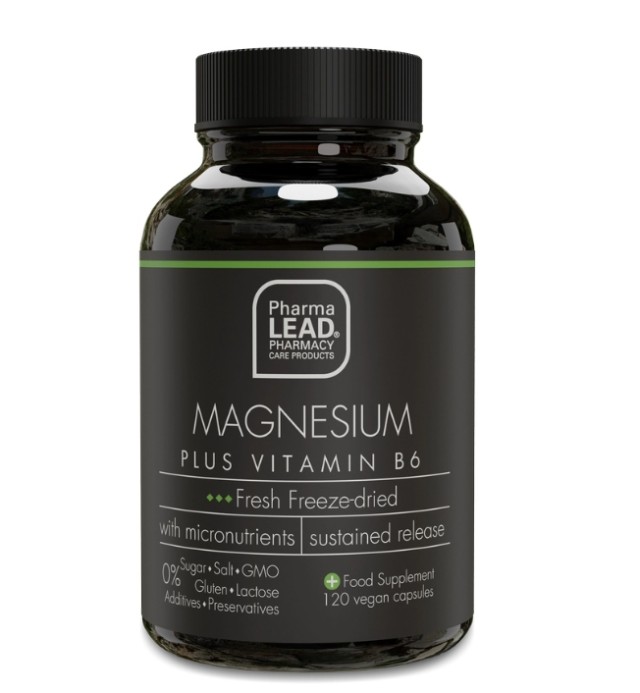 PharmaLead Black Range Magnesium Plus Vitamin B6 για την Ομαλή Λειτουργία των Μυών & του Νευρικού Συστήματος 120 Φυτικές Κάψουλες