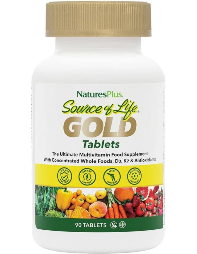 Natures Plus Source Of Life Gold Πολυβιταμινούχο Συμπλήρωμα 90 Ταμπλέτ &hellip;