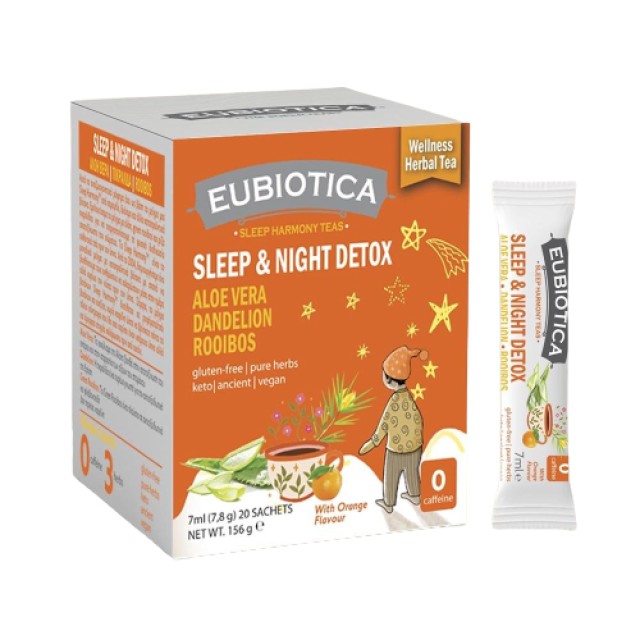 Eubiotica Sleep & Night Detox Τσάι Βοτάνων με Aloe Vera, Dandelion & Rooibos 20 Φακελάκια x 7ml