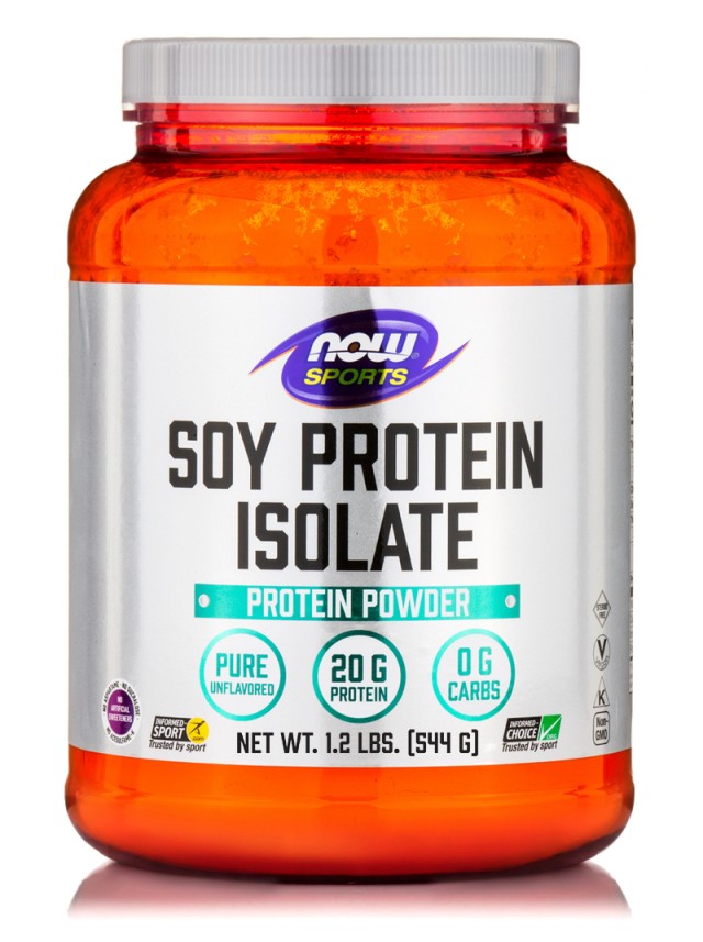 Now Foods Soy Protein Isolate Non GMO Unflavored Powder Φυτική Πρωτεΐνη 544gr