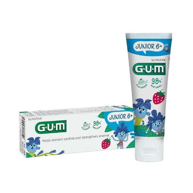 GUM Junior Παιδική Οδοντόκρεμα 1450ppm με Γεύση Φράουλα 6+ Ετών 50ml