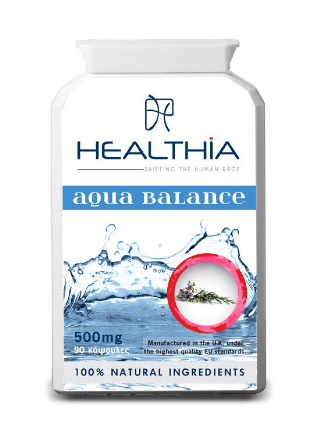 Healthia Aqua Balance 500mg Συμπλήρωμα Διατροφής για την Απώλεια των Υγρών στο Σώμα 90 Κάψουλες