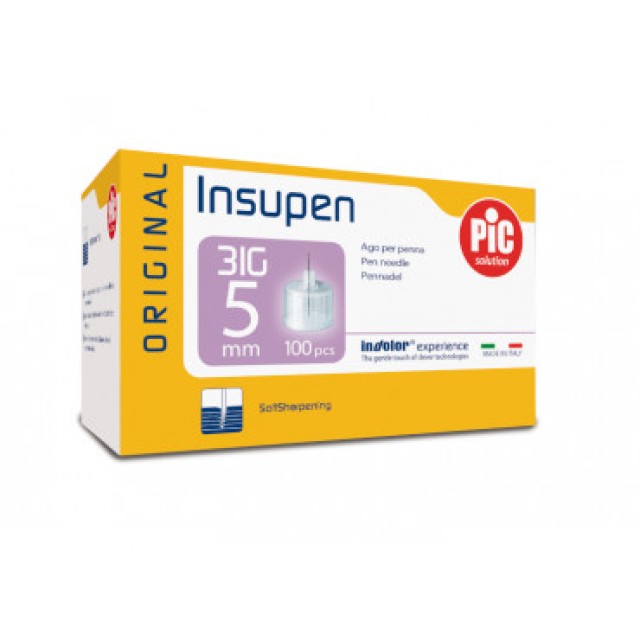 Pic Insupen Βελόνες 31G x 5mm Βελόνες Για Πένα Ινσουλίνης 100 Τεμάχια