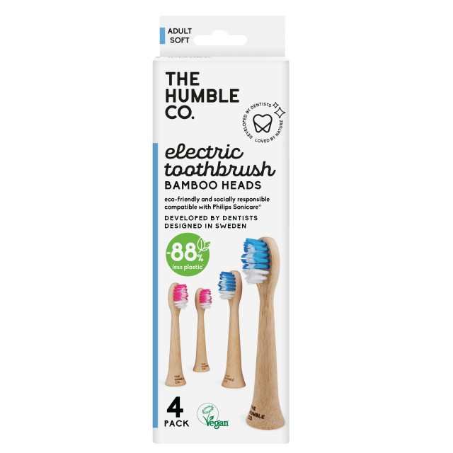 The Humble Co. Electrical Toothbrush Heads 4Pack Soft Ανταλλακτικές Κεφαλές για Ηλεκτρική Οδοντόβουρτσα Μαλακή 4 Τεμάχια