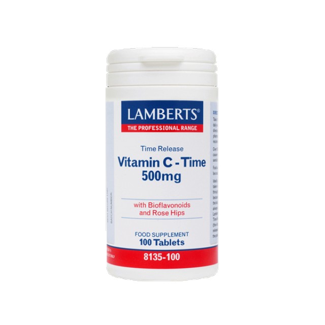 Lamberts C-Time Συμπλήρωμα Διατροφής με Βιταμίνη C 500mg 100 Ταμπλέτες Βραδείας Αποδέσμευσης