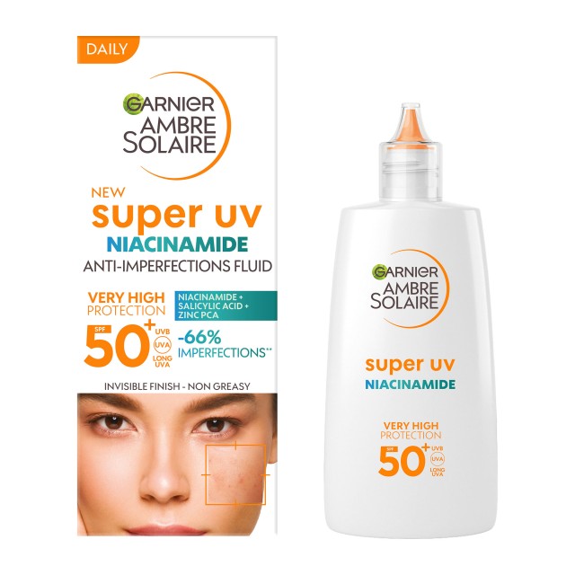 Garnier Ambre Solaire Super UV SPF50+ Αντηλιακή Κρέμα Προσώπου Κατά τω … Garnier Ambre Solaire Super UV SPF50+ Αντηλιακή Κρέμα Προσώπου Κατά τω …