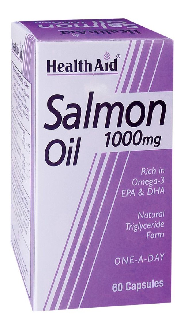 Health Aid Salmon Oil Freshwater 1000mg Συμπλήρωμα Διατροφής με Έλαιο Σολομού & Φυσικά Ω3 Λιπαρά Οξέα για Καρδιά & Κυκλοφορικό 60 Κάψουλες
