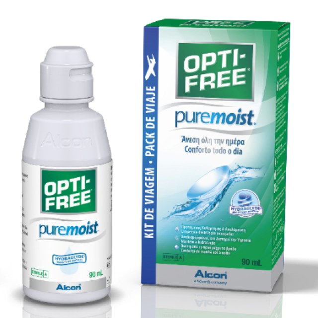 Alcon Opti Free Pure Moist Διάλυμα Φακών Επαφής 90ml Travel Pack