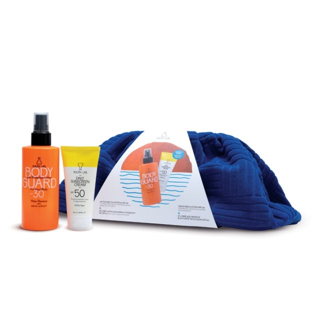 Youth Lab PROMO Body Guard Sunscreen Spray For Face & Body SPF30 Αδιάβροχο Αντηλιακό Σπρέι Προσώπου - Σώματος με Αντιοξειδωτική Δράση 200ml - Daily Sunscreen Cream For All Skin Types SPF50 50ml - [Ειδική Τιμή]