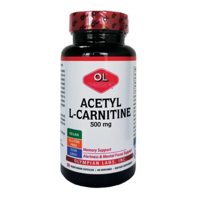 Olympian Labs Acetyl L Carnitine 500mg Συμπλήρωμα για την Αντιγήρανση του Δέρματος & των Ιστών 60 Φυτικές Κάψουλες