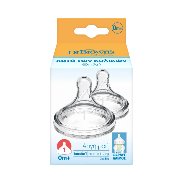 Dr Browns Options+ Natural Flow Silicone Nipple Level 1 Against …