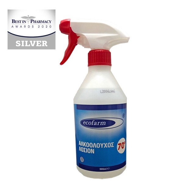 Ecofarm Αλκοολούχος Λοσιόν 70˚ Σε Μορφή Spray 500ml Ecofarm Αλκοολούχος Λοσιόν 70˚ Σε Μορφή Spray 500ml