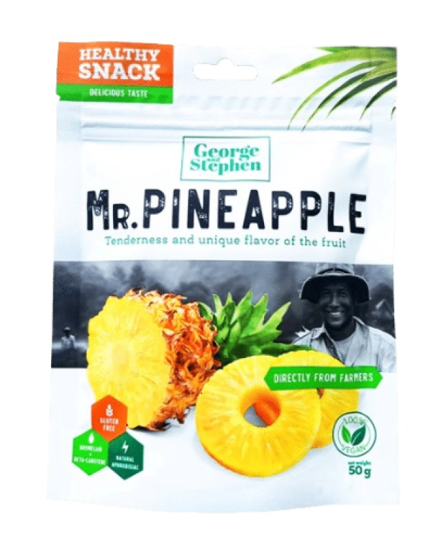 George & Stephen Mr. Pineapple Αποξηραμένο Φρούτο Ανανάς 50gr George & Stephen Mr. Pineapple Αποξηραμένο Φρούτο Ανανάς 50gr