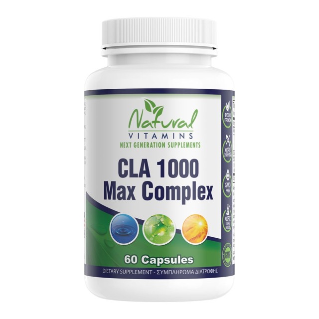 Natural Vitamins CLA 1000 Max Complex για τον Μεταβολισμό με Ωμέγα 3 Λιπαρά Οξέα 60 Κάψουλες