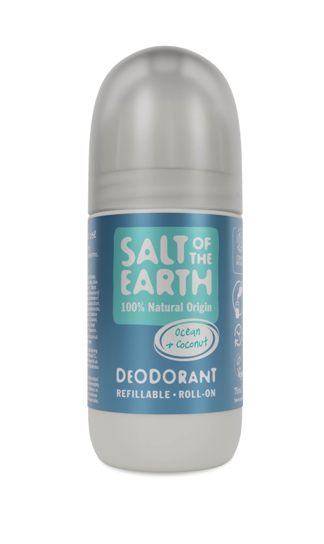 Salt of the Earth Vegan Refillable Roll on Ocean & Coconut Αποσμητικό Επαναγεμιζόμενο 75ml