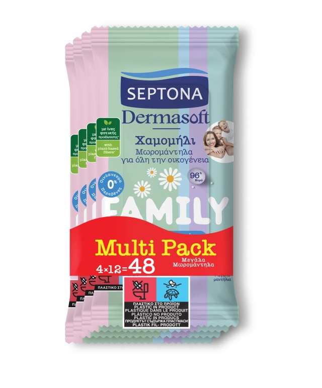 Septona DermaSoft Family Μωρομάντηλα  για Όλη την Οικογένεια με Χαμομή …